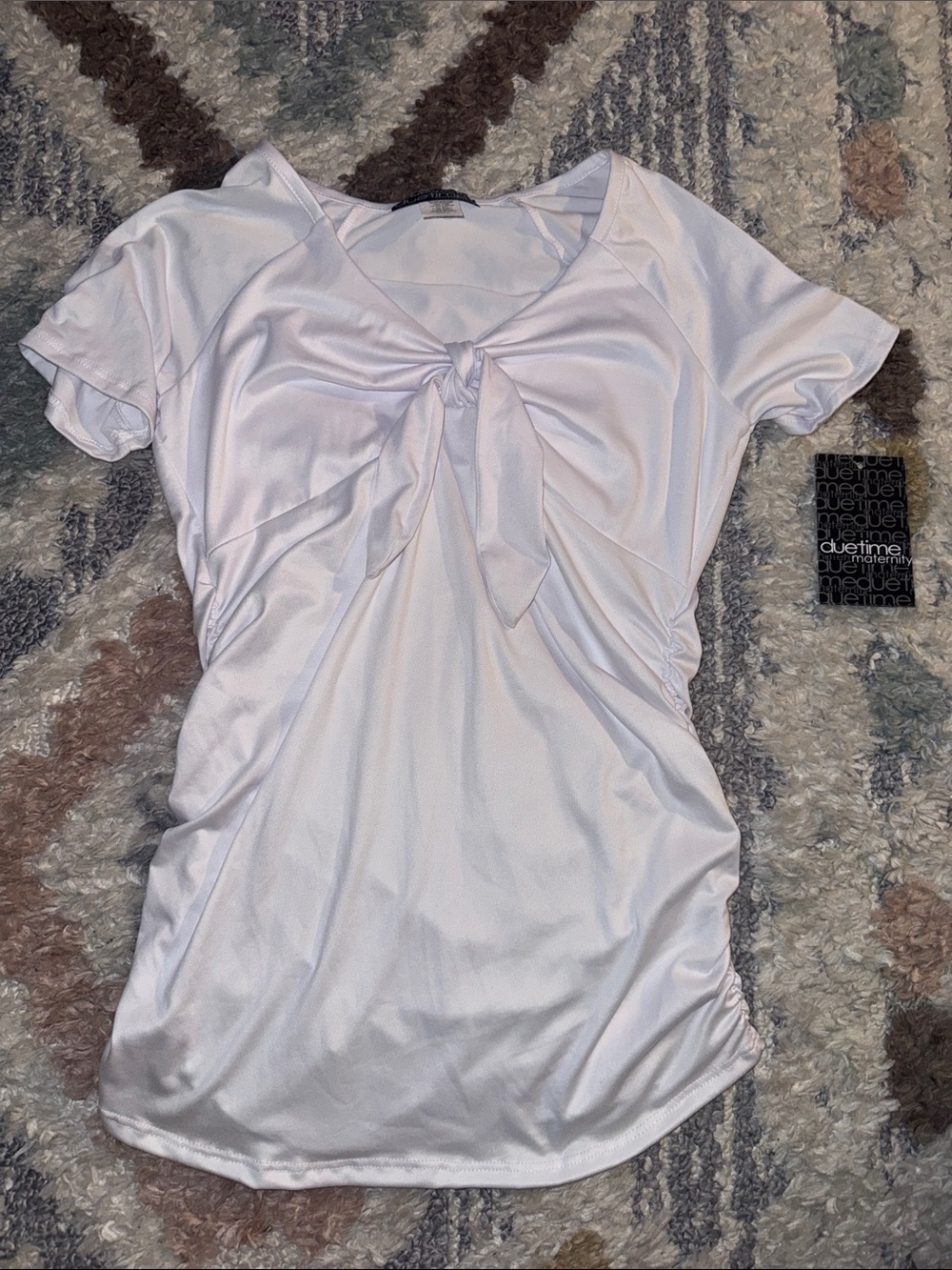 Due Time White Tie-Front Women’s Top